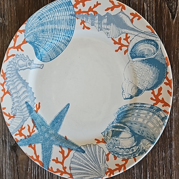 Set of 6 ~ 222 Fifth Coastal Living "Grenada" 11 Inch Dinner Plates - Picture 8 of 11